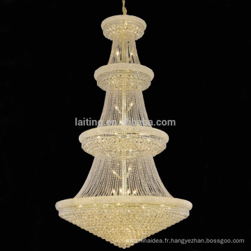 Empire lustre de long lobby, hôtel cristal suspendu souper grande lampe-62038